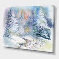 thumbnail image 3 of Designart Winter Landscape With Snowy River I Canvas Wall Art, 3 of 4