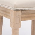 thumbnail image 3 of French Style Solid Wood Frame Antique Painting Linen Fabric Square Rattan Back Dining Chair, Set of 2, Cream 90982, 3 of 9