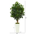 thumbnail image 2 of Nearly Natural 4' Ficus Artificial Tree in White Tower Planter, 2 of 4