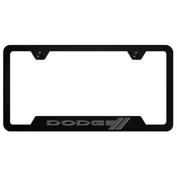 Dodge UV Print Logo Polycarbonate Notched License Plate Frame (Black)