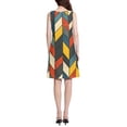 thumbnail image 3 of FORMRS Summer Dress for Women Loose U Neck Sleeveless Midi Beach Sundresses with Pockets, Red Geometric, 3 of 8