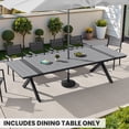 thumbnail image 6 of Crestlive Products 118" Outdoor Dining Table for 8-12, Aluminum Sturdy Frame with Umbrella Hole, Gray Wood-Grain Top, 6 of 7