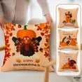 thumbnail image 4 of , Happy Thanksgiving Pillow Covers 18x18 Inch - Set of 4 | Thanksgiving Throw Pillow Covers | Thanksgiving Pillows for Couch | Thanksgiving Decorations for Home | Turkey Pillow Covers Decor, 4 of 6