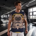 thumbnail image 3 of Wukai Pug dog Yoga Print Men's Short-Sleeved Mesh T-Shirt,Quick-Dry Short Sleeve Workout T-Shirt-Medium, 3 of 8