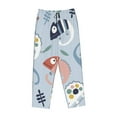 thumbnail image 4 of Junzan Cute Chameleons On Blue Women'S Pajama Pants Drawstring Comfy Sleep Bottoms With Pockets, 4 of 9