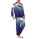 thumbnail image 2 of Fotbe Planets Stars And Galaxies Pijama de Hombre con Estampado de Manga Larga, Conjunto de 2 Piezas, Ropa de Dormir Suave y Cómoda con Bolsillos-X-Large, 2 of 7