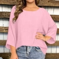 thumbnail image 4 of Neewe Plus Size Tops for Women 3/4 Sleeve Shirts Tunic Tops to Wear with Leggings Loose Fit Summer Fall Clothes, 4 of 8