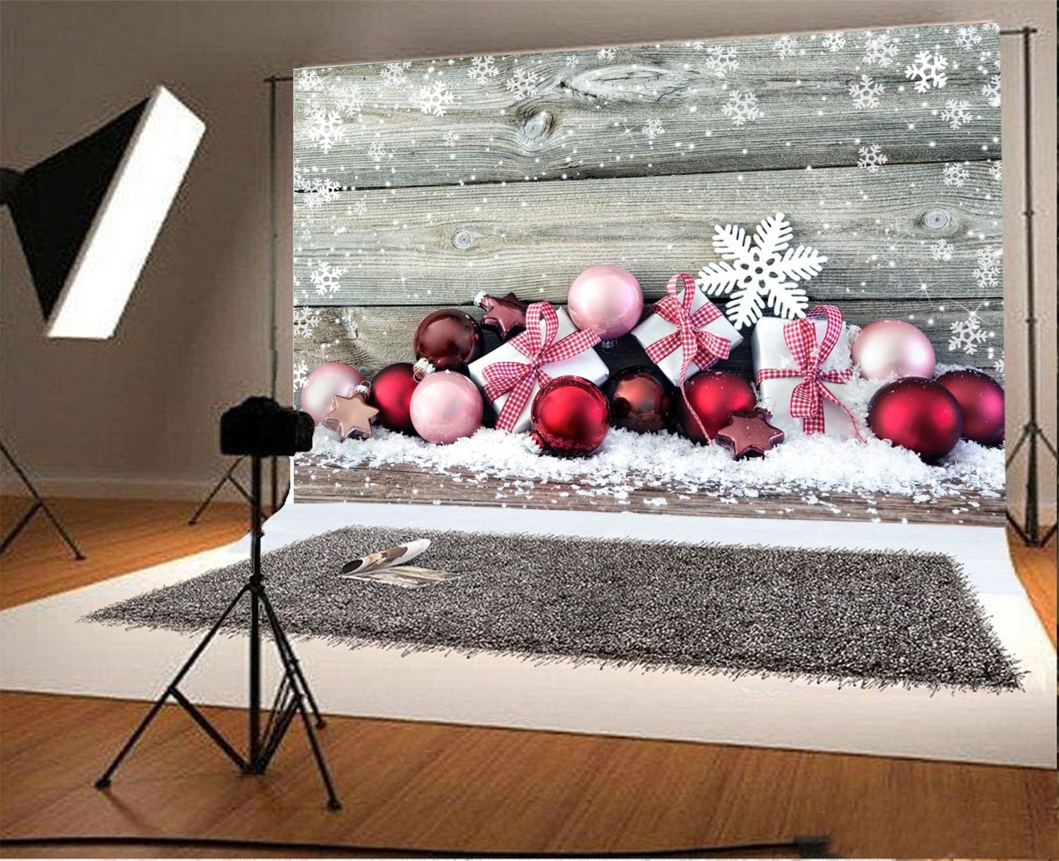 Funnytree 7X5ft Christmas Modern Kitchen Photography Backdrop Retro Wood Wall Cook Background Indoor Photobooth Decorations Photo Studio Newborn Baby Portrait Props 