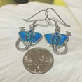 thumbnail image 5 of Unique Gorgeous Hawaiian X-Large Blue Opal Stingray Earring, Sterling Silver Opal Sting Ray Dangle Earring E4120 Birthday Gift, Statement PC, 5 of 9