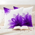 thumbnail image 3 of Purple Outdoor Waterproof Pillow Covers, Boho Modern Floral Abstract Ombre Leaf White Decorative Square Throw Pillowcase Sofa Cushion Sham for Patio/Couch/Chair, 24"x24" 2 Pack, 3 of 8