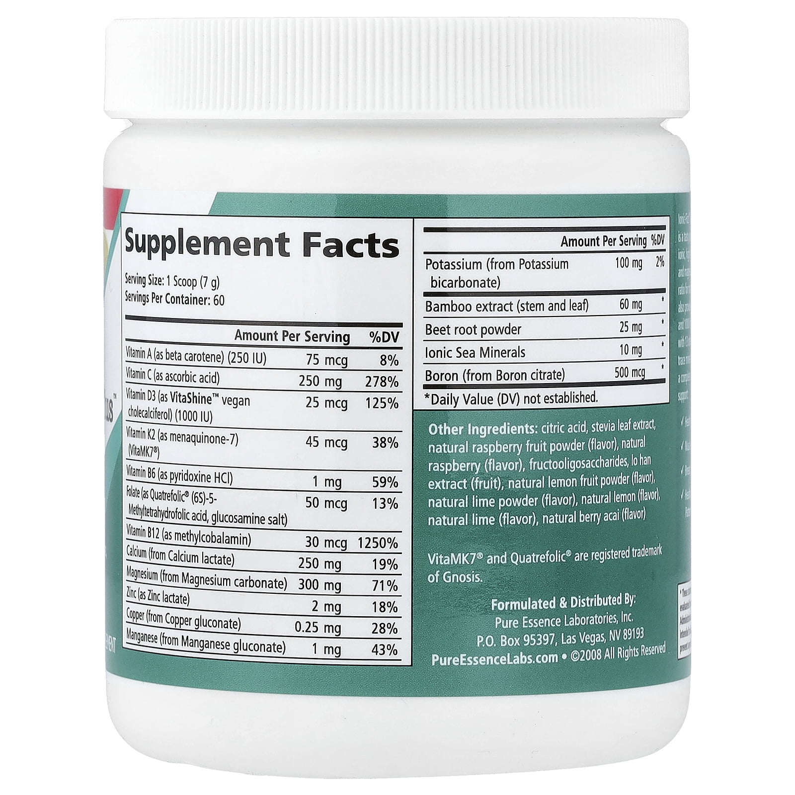 Ionic Fizz Super D-K Calcium Plus - Supplement with Magnesium, Zinc, Potassium, 12 Other Nutrients -Natural Sleep Aid, Anti Stress Powder, Strong Bones by Pure Essence - Raspberry Lemonade - 14.82 oz