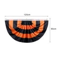 thumbnail image 2 of Flag Bunting Black Orange Halloween Bunting Half Fan Hanging Pleated Flag Banner for Halloween Indoor Outdoor House Holiday Yard Decorations Party Photo Props, 2 of 6