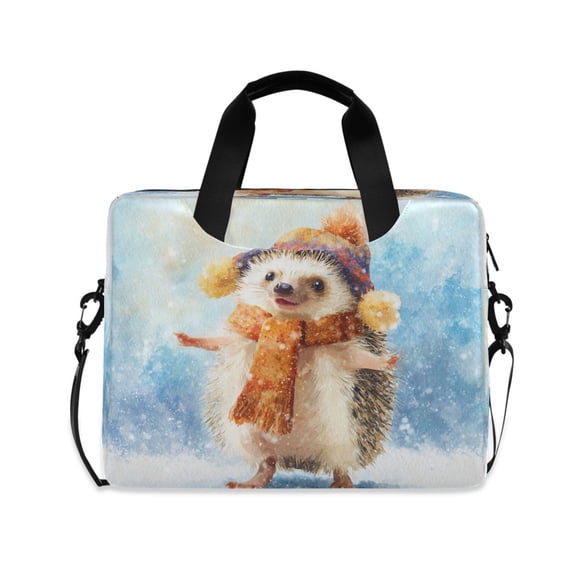 16" Laptop Briefcase for Work Travel Laptop Shoulder Bag Carrying Handbag Laptop Case Cute Hedgehog in Hat