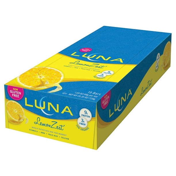 Luna Bar, LemonZest, 1.69 oz, 15-count - Walmart.com