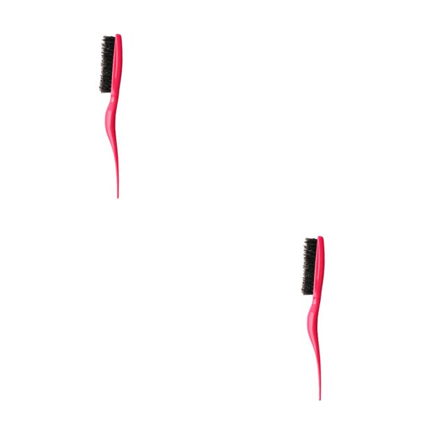 Qarigey Peine para el cabello, cerdas de jabalí antiestáticas, diseño ergonómico, cepillo para el cabello, masajeador del cuero cabelludo, plastico rojo 2Conjunto