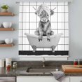 thumbnail image 4 of Vintage Grey Yak Sheer Curtains 45 Inches Long, Bathtub Farmhouse Retro Art Light Filering Curtains, Breathable Simi Curtain Privacy Drapes for Kitchen Bathroom Lightweight Small Window Treatment, 4 of 9