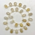thumbnail image 6 of Natural Faceted Rutilated Quartz Briolette Bead Strand | 15x10x5mm | 26 Beads |, 6 of 12
