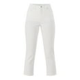thumbnail image 5 of Time and Tru Women's High Rise Straight Leg Cropped Jeans, 25" Inseam, Sizes 2-22, 5 of 5