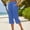 Blue women plus size capri pants a1, variant on Cagogo Women Plus Size Capri Pants Elastic Waist Casual Loose Three Fourth Length Pants with Pockets Summer Vacation Beach Lounge Drawstring Capris Trousers, Purple M