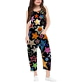 thumbnail image 1 of MEZZALL Combinaison Décontractée à Bretelles en V Imprimée pour Filles, Ample et Décontractée avec Poche, Longue, Multicolore, 5-6 Ans, 1 of 6