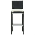 thumbnail image 3 of Nyra Outdoor Barstool Chair Set of 2, Cream Cushions Black Poly Rattan, 3 of 6