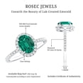 thumbnail image 5 of Rosec Jewels Lab Grown Emerald Oval Engagement Ring with Halo - 1.2 Carat - Emerald Diamond Ring - AAAA Quality Certified, 18K White Gold, US 11.00, 5 of 8