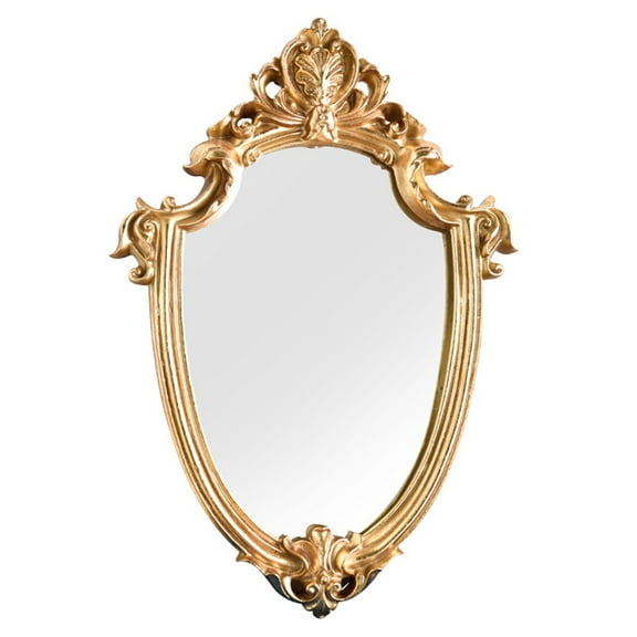 COSMOBETTY Golden Hanging Mirror for Makeup with Clear Glass Surface and Stylish Design 4.7 Inches