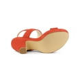 thumbnail image 5 of BLISSFUL STEP Women's Platform Heels Chunky Heel Slingback Open Toe Sandals Orange 6, 5 of 8