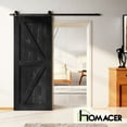 thumbnail image 2 of Homacer 5-in-1 Design 34'' W x 80'' H x 1-3/8'' D Solid Wood Barn Door, Finished and Unassembled, with Pre-drilled Holes for Easy Assemble and Pre-routed Groove, Interior Only (Black), 2 of 8