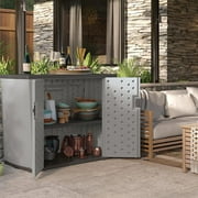Suncast Backyard Oasis 130 Gallon Outdoor Storage Basic Unit, Dove Gray
