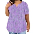 thumbnail image 1 of Birdeem Blouses pour Femmes T-Shirt à Manches Courtes Imprimé Décontracté Col Rond Ample, 1 of 9