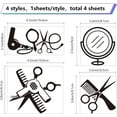 thumbnail image 2 of 4 Styles Hair Stylist Decal Small Comb Stickers Self Adhesive Car Sticker Hair Dryer Wall Decal Waterproof Automotive Exterior Decoration Stickers for SUV Truck Motorcycle, 2 of 7