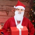 thumbnail image 2 of Traje de Papá Noel para hombre de 5 piezas con sombrero Cinturón de barba Traje de Papá Noel para adultos Pub Crawl, 2 of 6
