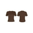 thumbnail image 6 of ZAXARRA Women's Short Sleeve Crewneck Ribbed Knit Tops Summer Casual Slim Fit Basic Tee Shirts, 6 of 7
