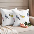 thumbnail image 2 of Spring Bird Pillow Covers 2 Pack Vintage Watercolors Red Blue Yellow Animal Pillowcase Waterproof Outdoor Throw Pillow Cover for Patio Garden Square Cushion 16”x16”, 2 of 9