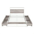 thumbnail image 3 of Paproos Full Bed Frame with 4 Storage Drawers, New Upgraded Metal Platform Bed with Sockets and USB Ports, Full Size Bed with Headboard and Footboard, No Box Spring Needed, 440lbs Capacity, White, 3 of 11