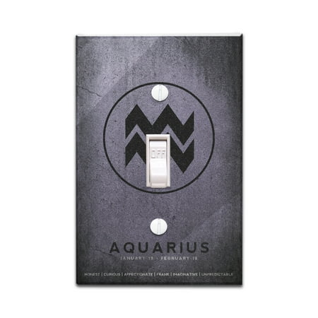 Aquarius - Astrological Sign - Zodiac - Lantern Press Artwork (Light Switchplate (Best Crystal For Aquarius)