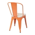 thumbnail image 4 of OSP Home Furnishings Bristow Metal Chair with Vintage Wood Seat, Orange Frame & Pine white Finish Seat, 4 Pack, 4 of 5