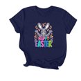 thumbnail image 2 of Mujeres Manga Corta Tops Impreso Cuello Redondo Camiseta Superior, Poliéster Spandex Vintage Humor, 2 of 6