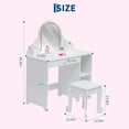 thumbnail image 2 of EDTara Lighted Vanity Set for Kids, Girls Dressing Table and Stool with LED Mirror, Drawer & Storage Shelves for Ages 3-9, 2 of 7