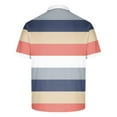 thumbnail image 3 of Enridrech Big and Tall Tee for Men Comfort Collared Short Sleeve Clothes Top Summer Fashion Color Block Striped T Shirt, 3 of 4