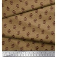 thumbnail image 2 of Soimoi Crepe Silk Fabric Leaves & Floral Block Decor Fabric Printed Yard 42 Inch Wide, 2 of 3