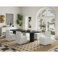 thumbnail image 2 of Manhattan Comfort Anna 19.69" Faux Leather Armless Dining Chair in Cream (2 Pc), 2 of 10