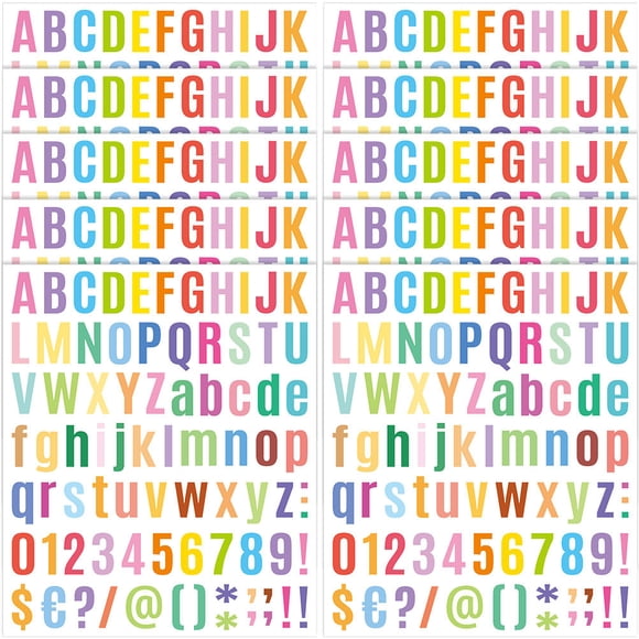 TEHAUX 10 Sheets Vinyl Small Letters Stickers for Personalization Projects