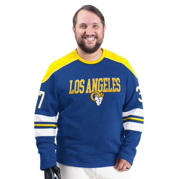 Men's G-III Sports by Carl Banks Royal Los Angeles Rams Adaptive Lord Stanley Crewneck Sweatshirt