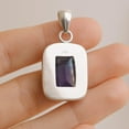 thumbnail image 4 of SATYAVIE JEWELLERY 925 Sterling Silver Amethyst Pendant for Women – Elegant Gemstone Jewelry – Handmade Oxidized Vintage Pendant, 4 of 5