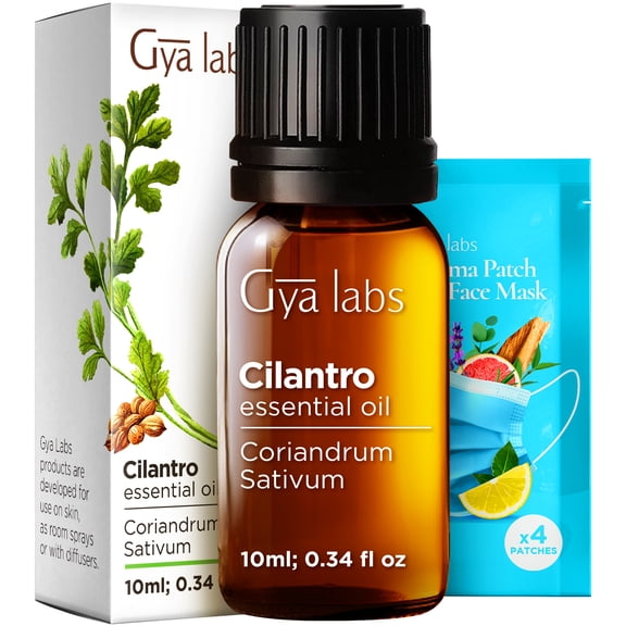 Gya Labs Cilantro Essential Oil for Diffusers - 0.34 Fl Oz - 100% Natural Cilantro Oil for for Skin, Massage, Aromatherapy & Candle Making Scent