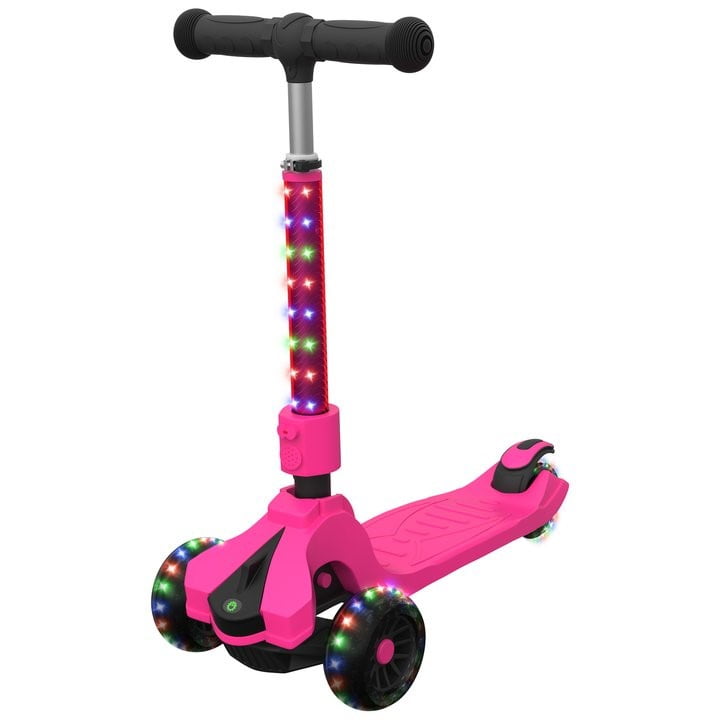 pink three wheel scooter