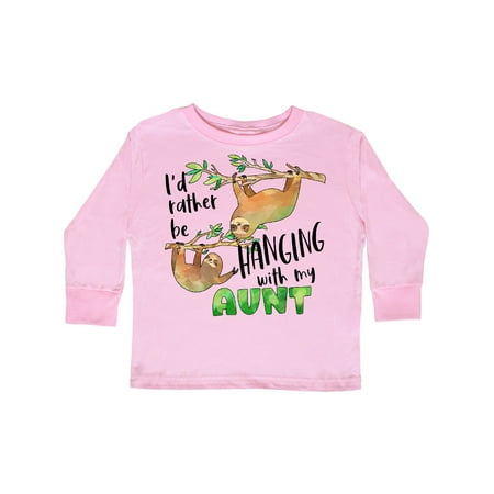 

Inktastic Id Rather Be Hanging with my Aunt- Cute Sloths Gift Toddler Boy or Toddler Girl Long Sleeve T-Shirt