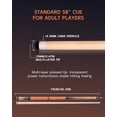 thumbnail image 5 of KONLLEN Maple Pool Cue Stick for Adults - Features Low Deflection Shaft, Titanium Alloy 3/8x8 Joint, and 12mm Tip, 5 of 7